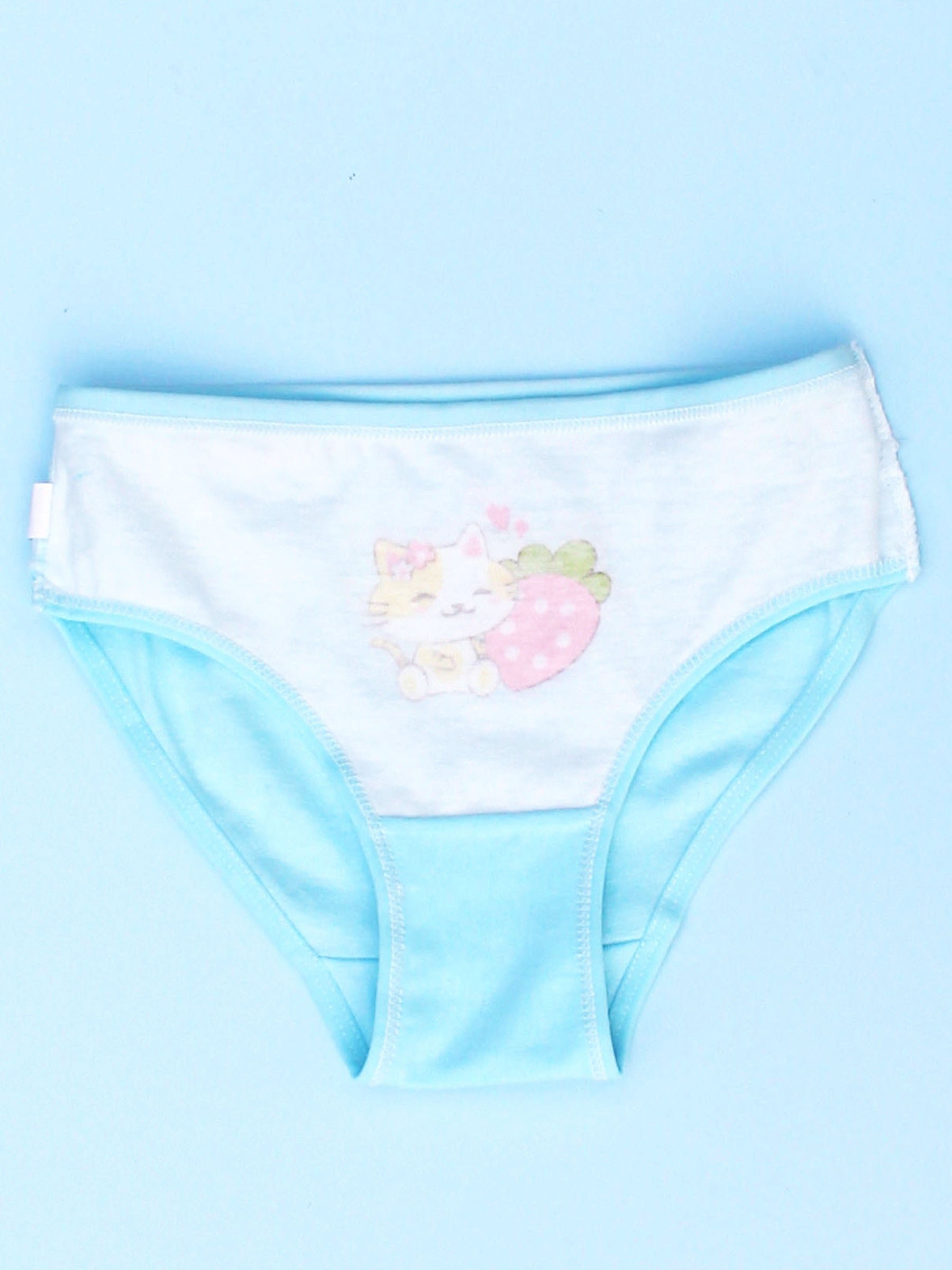 4pcs Cat Print Girls Underwear Comfortable Girls Briefs Triangle Underwear
