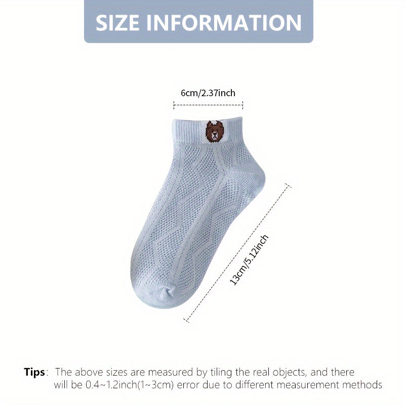 5 Pairs Boy's Mesh Breathable Ankle Socks for Outdoor Activities