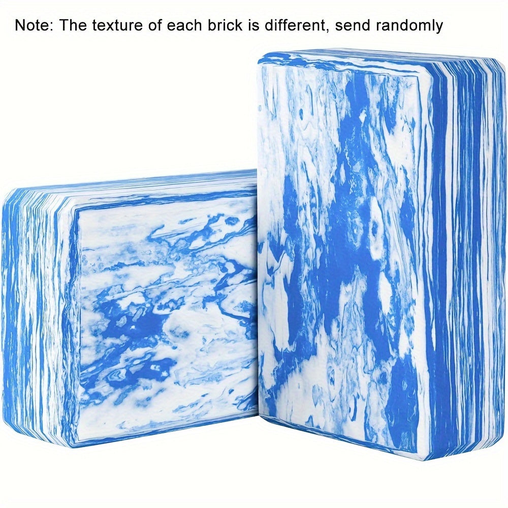 2pcs Striped Yoga Blocks Non slip Fitness Bricks 9inx6inx3in