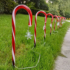 5pcs Solar Candy Cane Outdoor Decor Lights