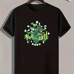 Pattern Print Men's Graphic T-shirt for Summer