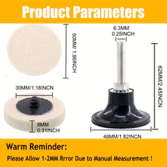 5 08 Cm Wool Fabric QC Disc Polishing Buffing Pads Wheels Disc Pad Holder