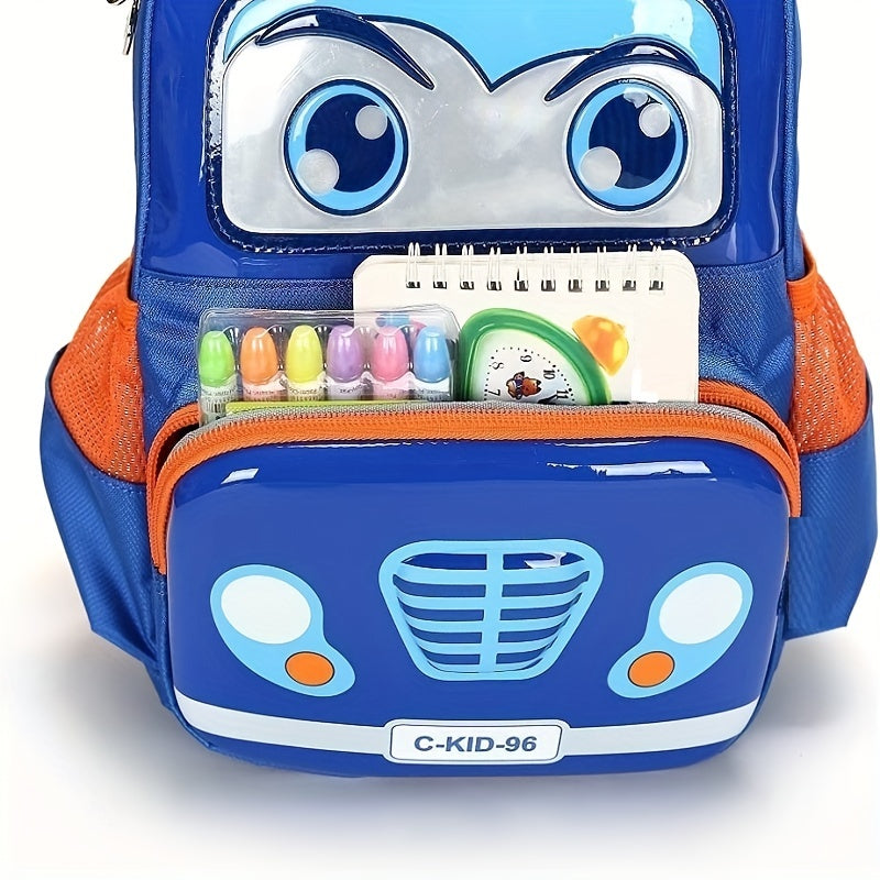 Kids Cartoon Bus Backpack Casual School Bag Travel Bag