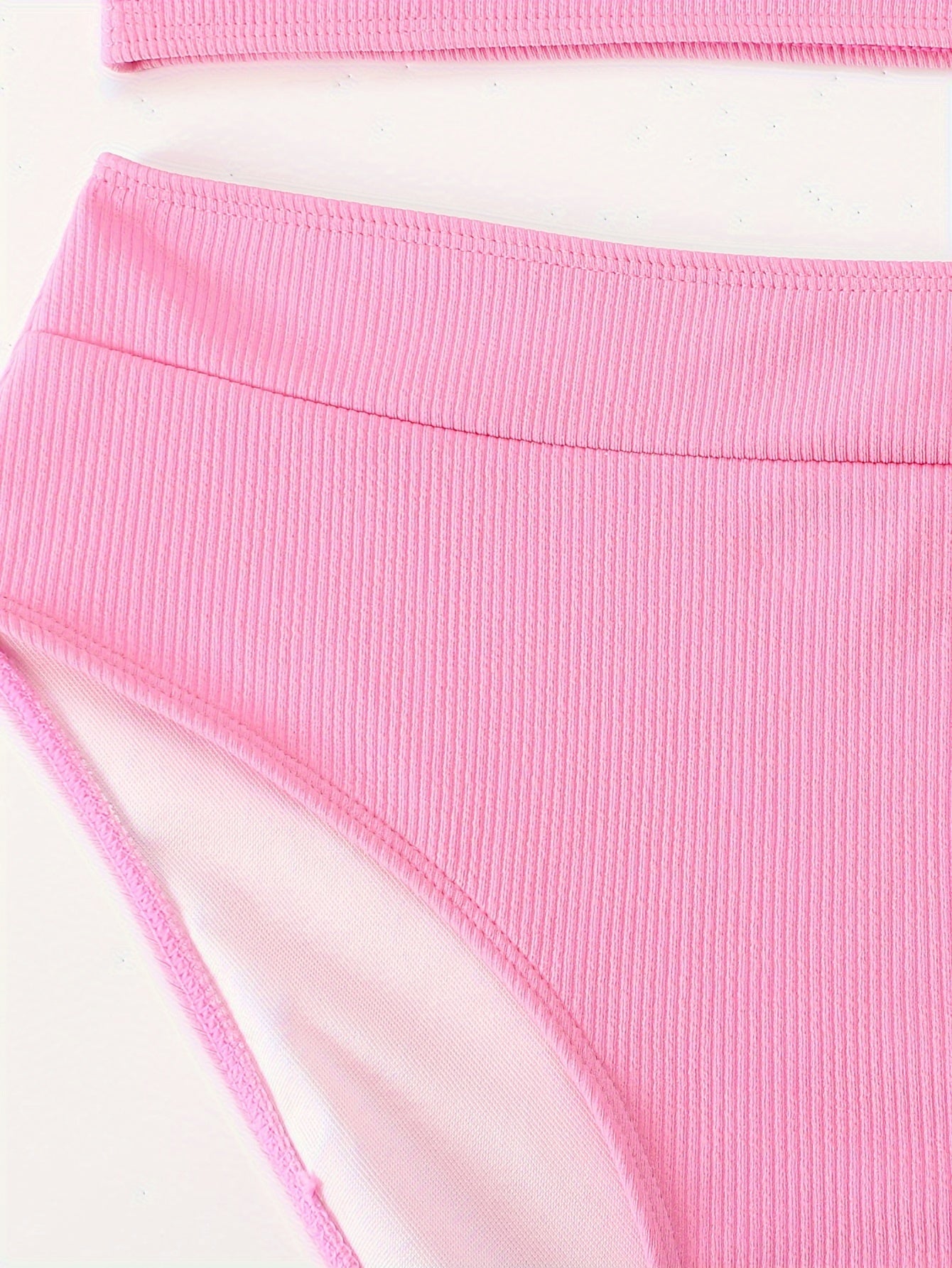 Bikini Set Wrap V Neck Ribbed Knit Bra & Panty Swimsuit 2 Piece Set