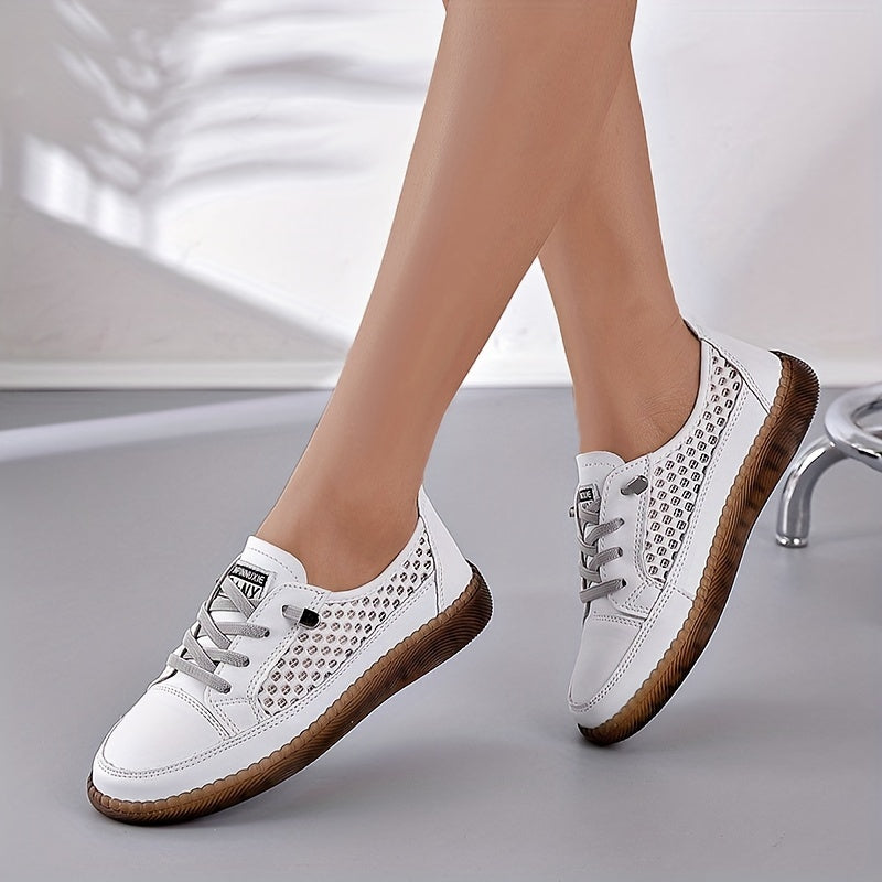 Women's Hollow Out Flat Sneakers Mesh Low Top Shoes