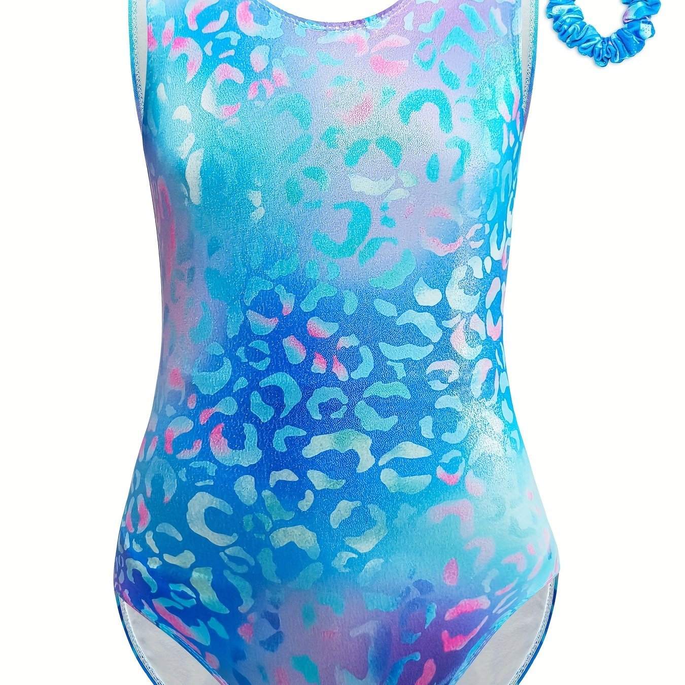 Leopard Print Gymnastics Practice Jumpsuit Romper Girls Yoga