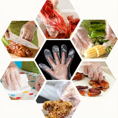 100pcs Plastic Disposable Gloves for Cleaning Beauty Salons Hair Dyeing