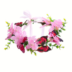 Butterfly Flower Wreath Headband for Girls