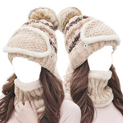 Fleece Lined Beanie Hat Winter Warm Elastic Soft Ear Protection