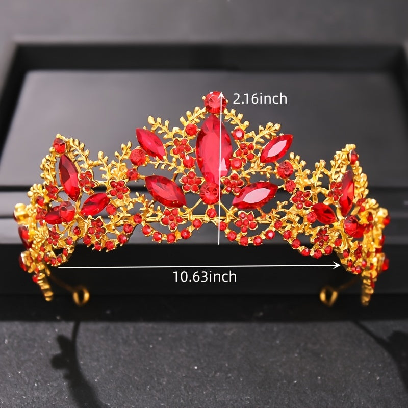 Baroque Rhinestone Tiara Bridal Crown Wedding Hair Accessories