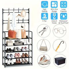 Thickened & Reinforced 59" Shoe & Hat Rack Clothes Rack