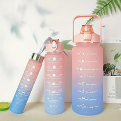3pc Set Plastic Water Bottles High Temp Resistant Gradient Portable Outdoor
