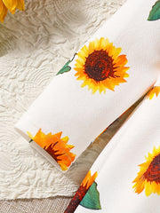 Infant Baby Girl Sunflower Print Midi Dress