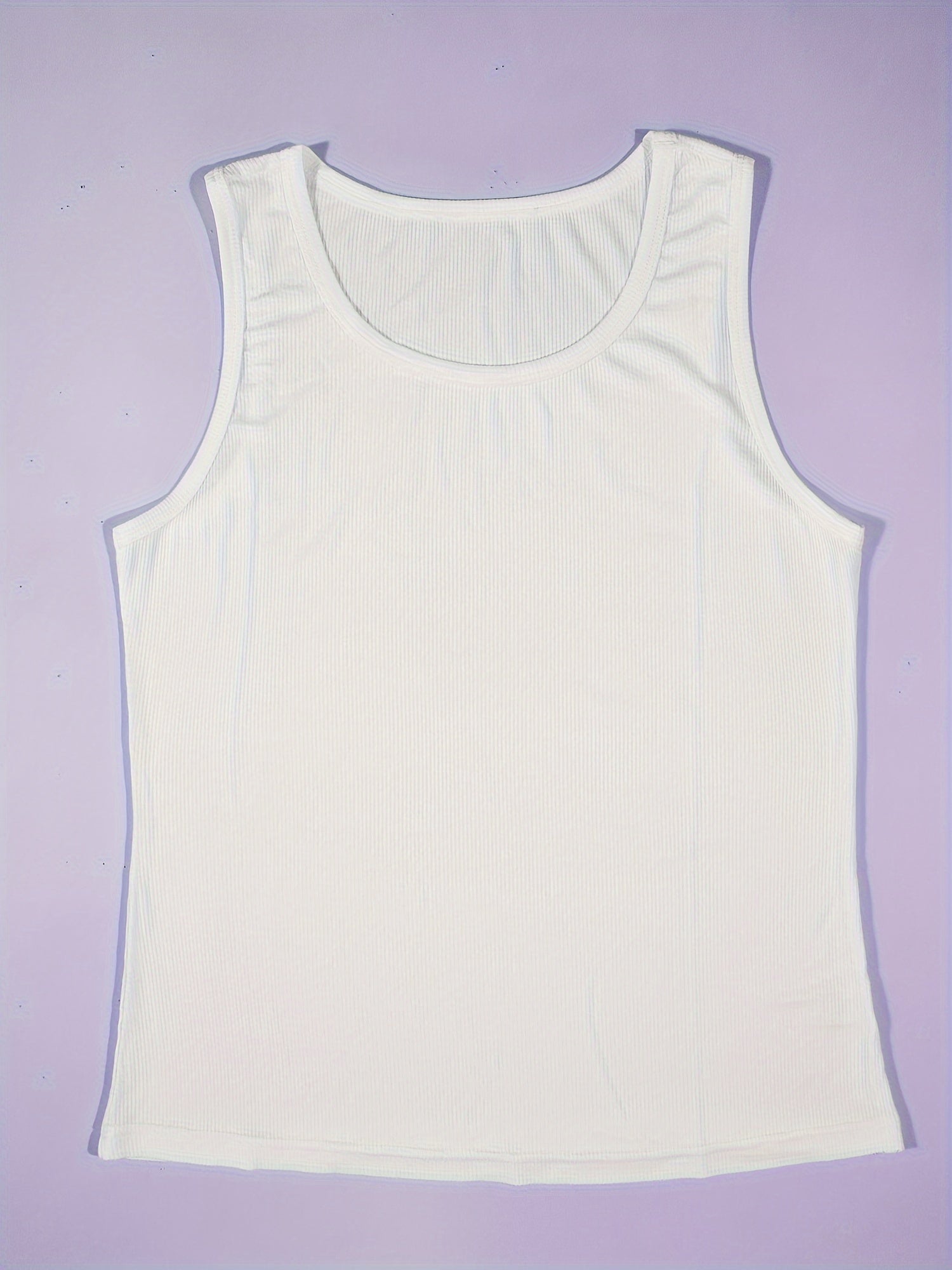 4pcs Solid Tank Tops Sleeveless Crew Neck Women's Lingerie