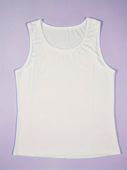 4pcs Solid Tank Tops Sleeveless Crew Neck Women's Lingerie