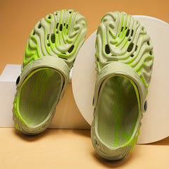 Women's Breathable Hole Sandals Round Closed Toe Slip on Shoes