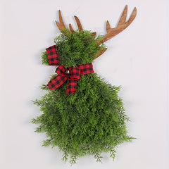 Pine Needle Elk Door Hanging Christmas Wreath Outdoor Decor
