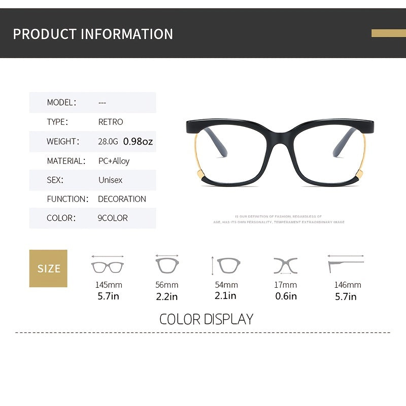 Metal Frame Blue Light Blocking Glasses Unisex