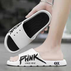 Men's PUNK Pattern Slides Soft Sole Slippers