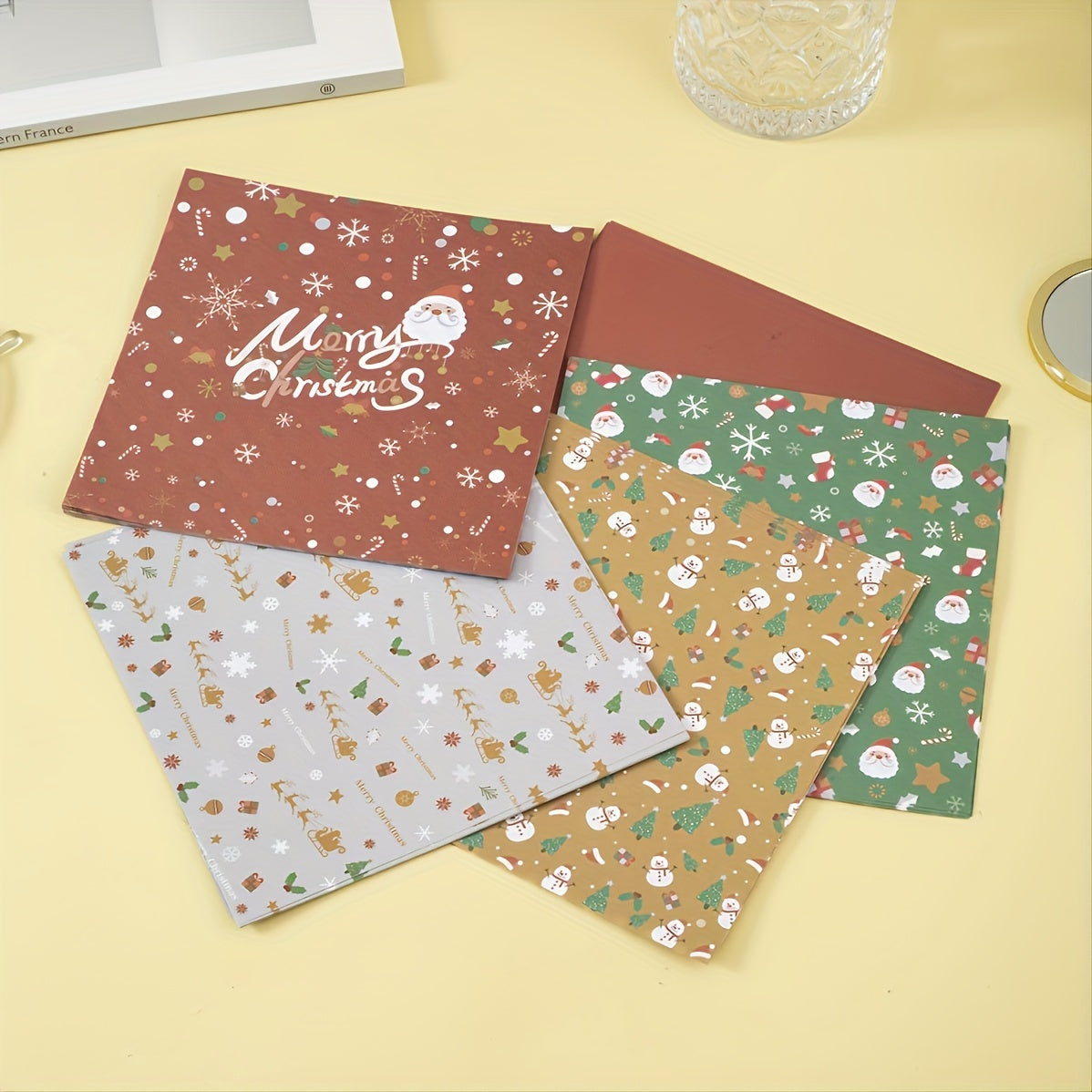 Adult Christmas Elements Double Sided Origami Paper Kit 50 Sheets
