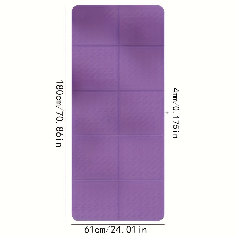 1pc Double Sided Non-Slip Foldable Yoga Mat Portable Travel Fitness Exercise Mat