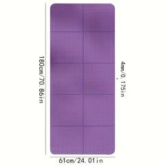 1pc Double Sided Non-Slip Foldable Yoga Mat Portable Travel Fitness Exercise Mat