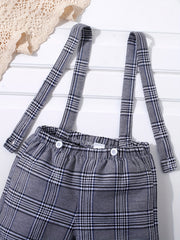 Baby Boys Plaid Suspender Shorts for Summer