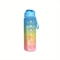 900ML Gradient Sports Water Bottle with Time Marker Stickers