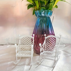 Mini Metal Rocking Chair for Dollhouse - Home Decor & Holiday - Age 14+