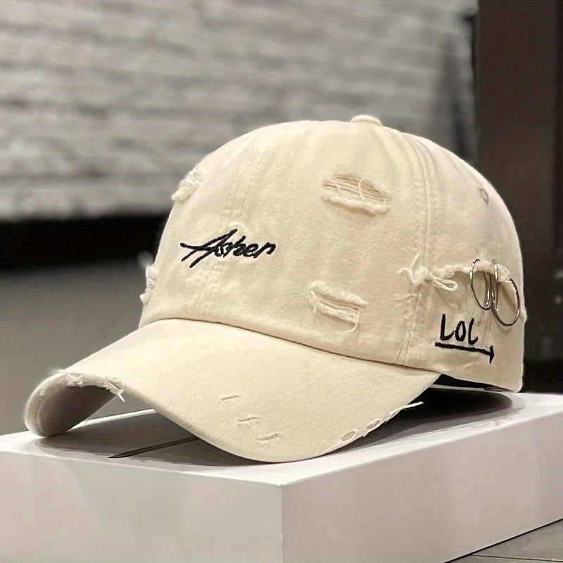 Vintage Ripped Baseball Cap Distressed Dad Hats Unisex Hip Hop Sun Hats
