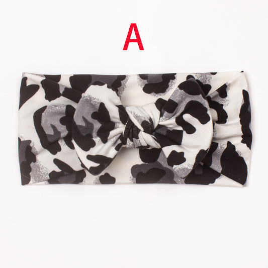 Leopard Print Bow Hair Band Headwear for Baby Girls