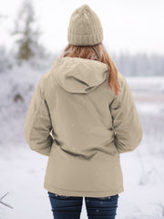 Women's Fleece Outdoor Jacket Hooded Zipper Windproof Activewear