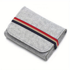 Portable Storage Bag Button Elastic Band Charging Travel Storage Bag