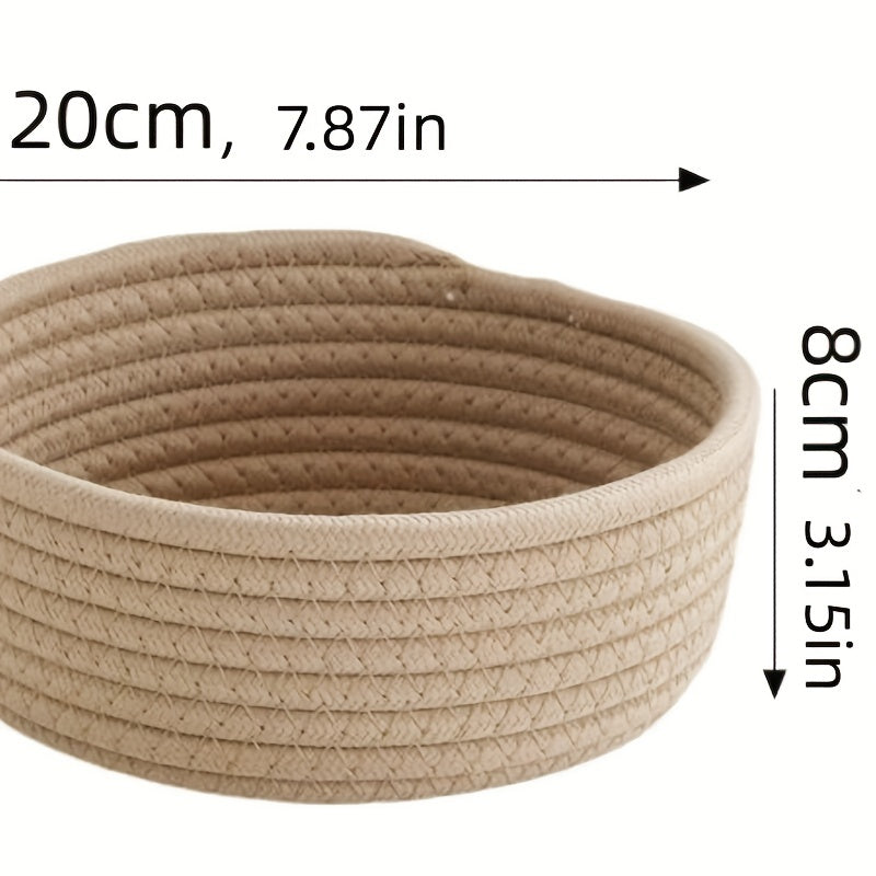 Nordic Style Rope Storage Baskets Woven Desktop Organizer Box