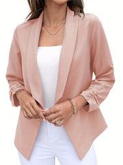 Shawl Collar 3/4 Sleeve Blazer for Office & Work