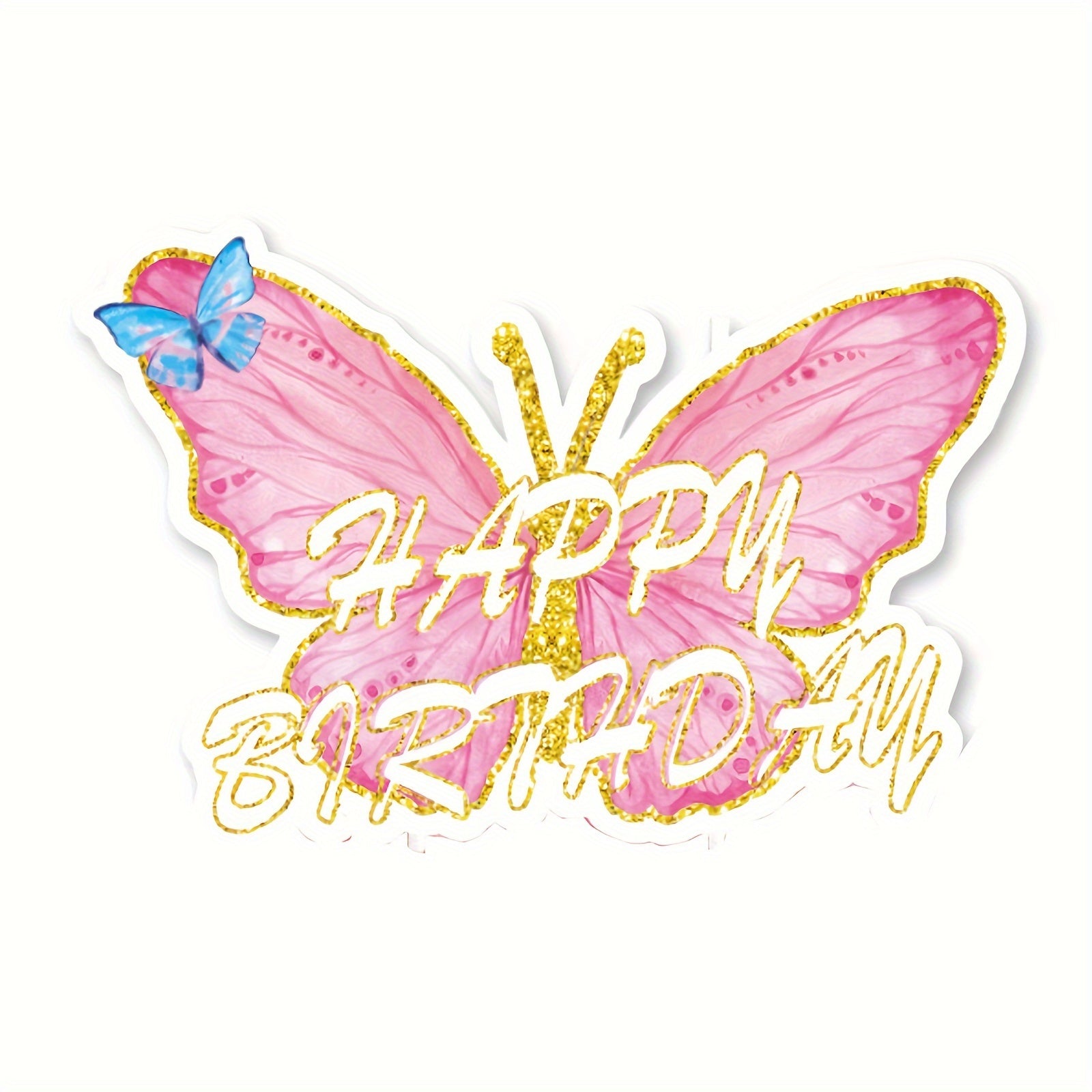 Butterfly Theme Cake Flag Decoration Birthday Party Supplies