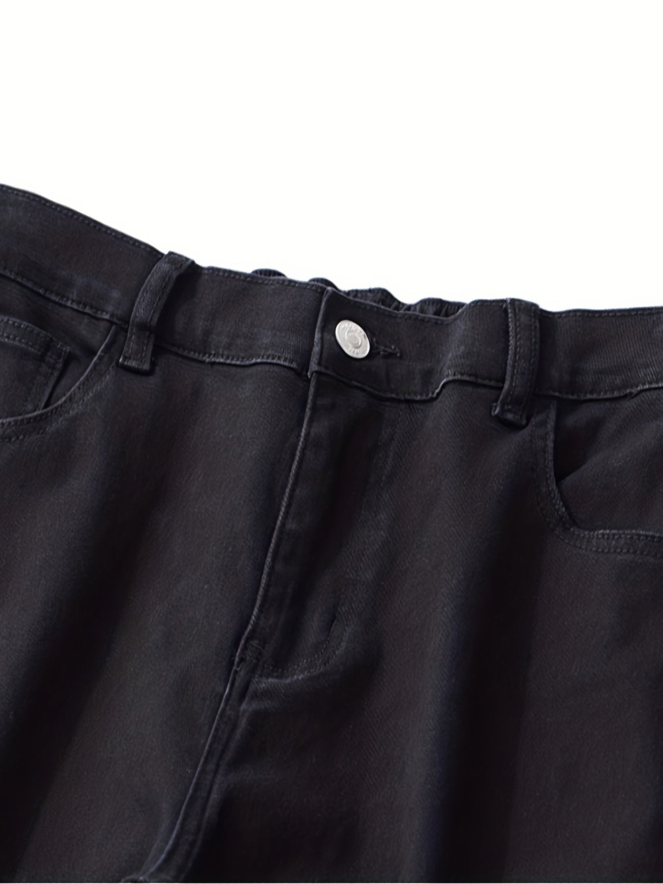 Casual Retro Style Solid Cotton Mid Stretch Jeans Mens Denim Pants