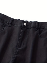 Casual Retro Style Solid Cotton Mid Stretch Jeans Mens Denim Pants