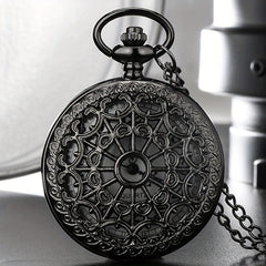 Vintage Bronze Spider Web Pocket Watch Student Retro Chain
