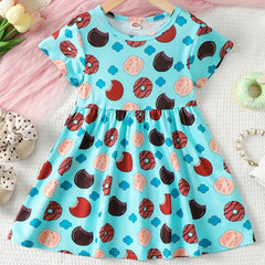 Baby Girls Cookie Graphic Print Dress