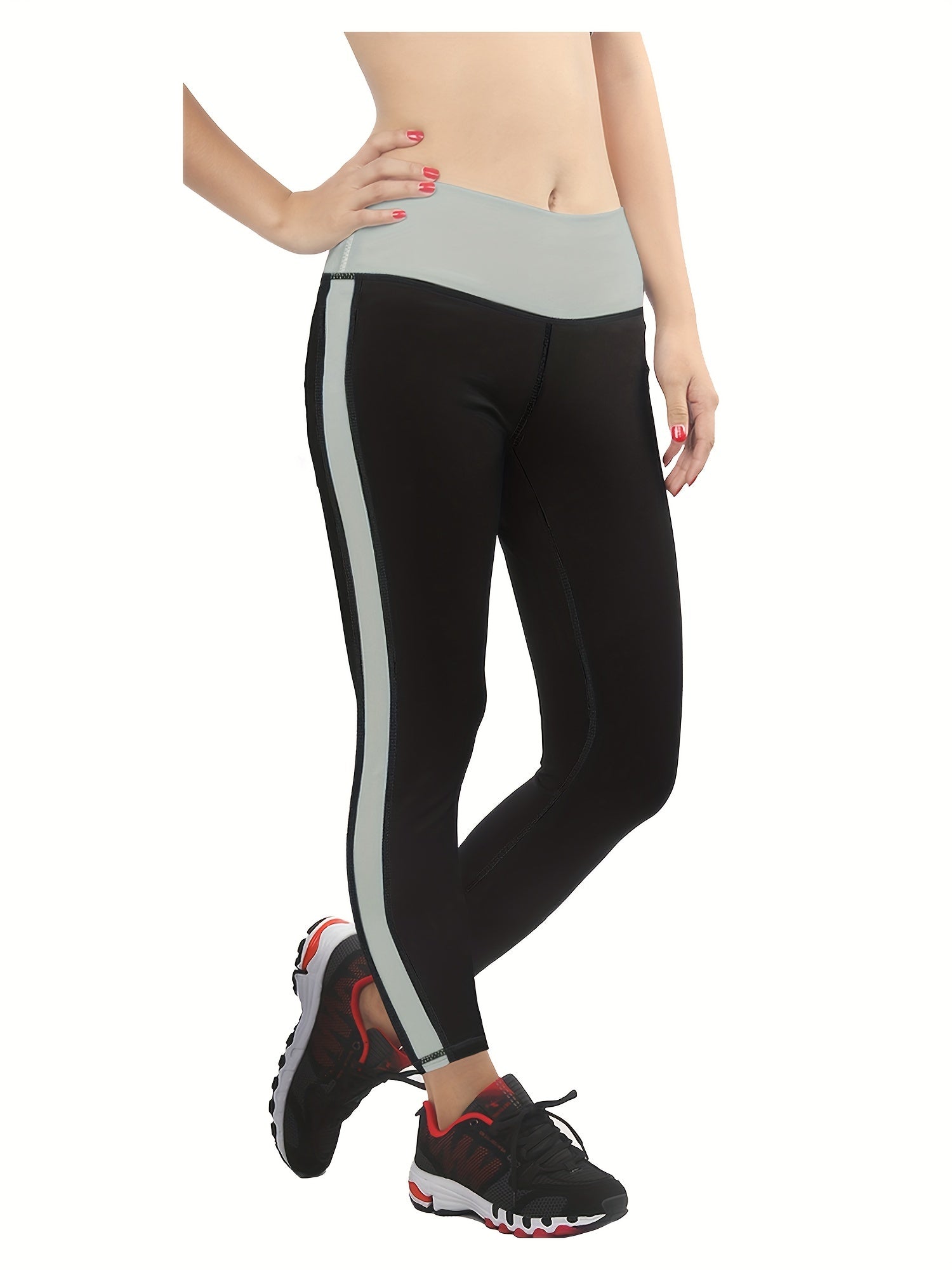 Colorblock Fitness Pants Running Yoga Leggings Activewear