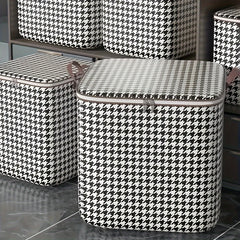2pcs Houndstooth Storage Basket Large Zipper Box for Cloth
