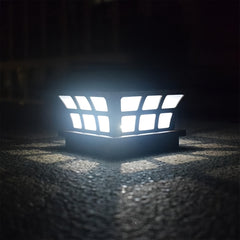 Solar Post Cap Lights Warm Light LED Lights Solar Waterproof Stairs Garden Light