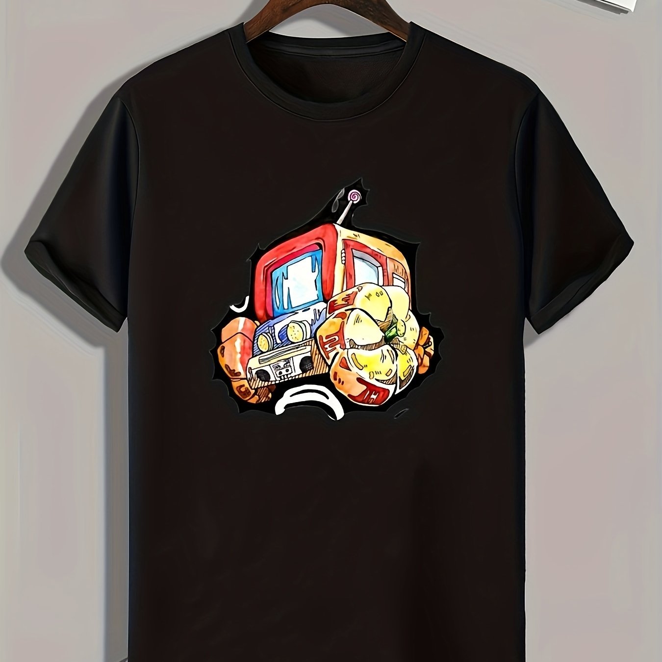 Creative Car Print Men's Graphic T shirt Casual Comfy Tees For Summer