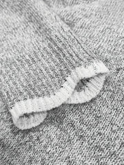 Scallop Trim Knit Sweater V Neck Long Sleeve Casual Women's Clothing