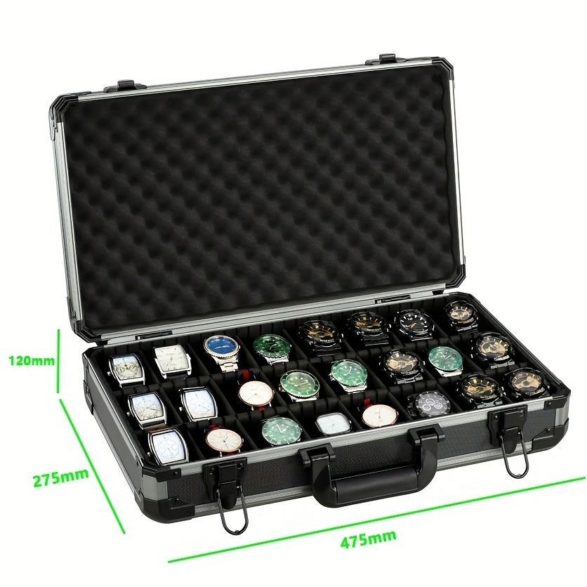 24 Slot Aluminum Watch Storage Display Box