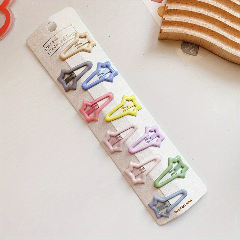 10pcs Cartoon Candy Sweet Heart Star Hair Clips for Girls