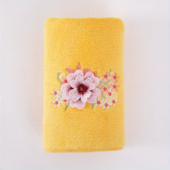 Soft Flower Embroidered Hand Towel Coral Fleece Face Towel