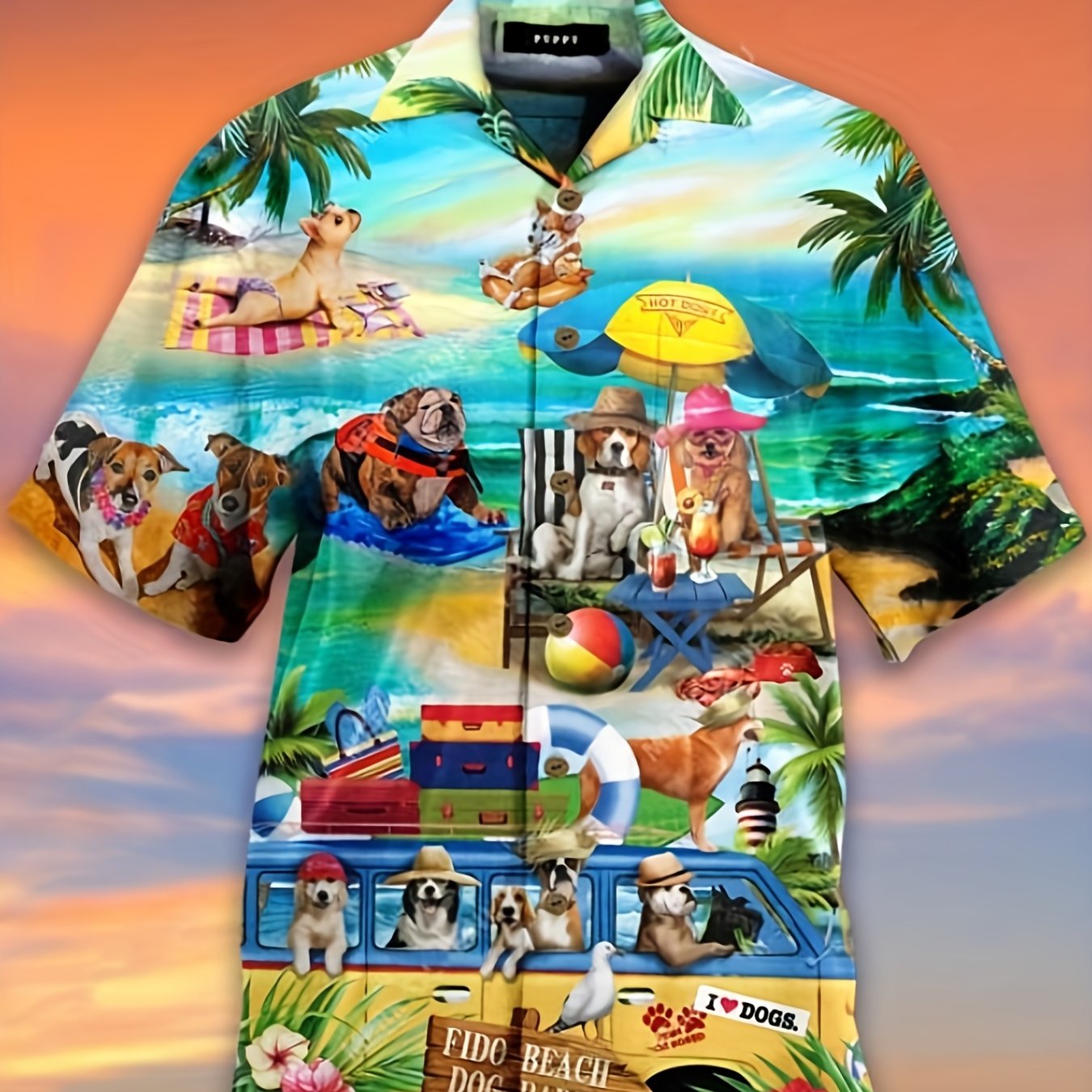 Hawaiian Style Print Men's Casual Short Sleeve Shirt