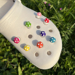 16pcs Tiny Rainbow Mushroom Shoe Charms For Crocs Sandals DIY Shoes Accessories